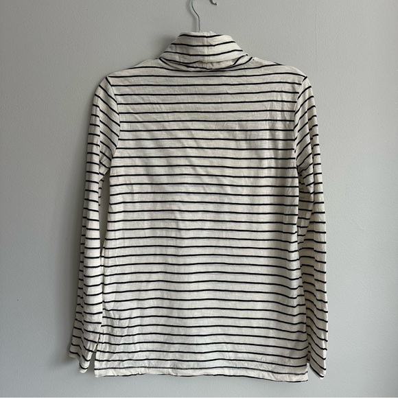 Madewell Striped Turtleneck Black Ivory 100% Cotton Size Small - Picture 3 of 8
